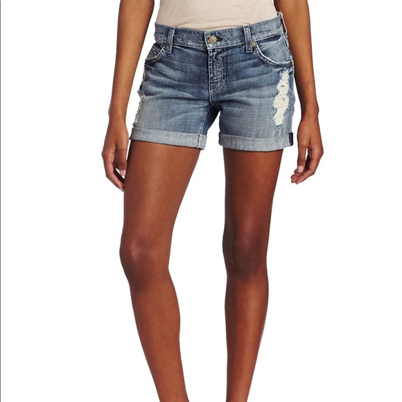 7 For All Mankind Relaxed Mid Rollup Short Sz 25 - Picture 2 of 7